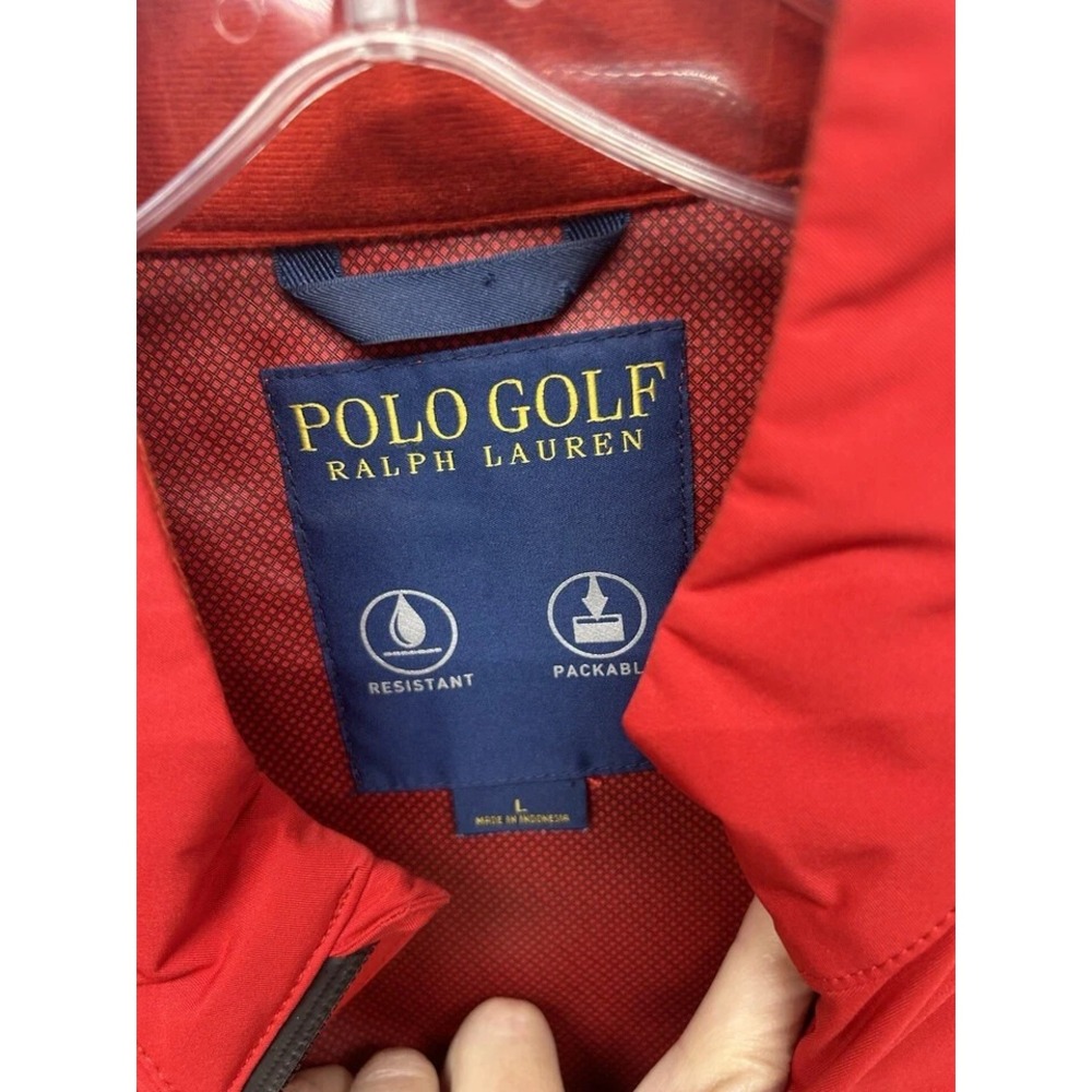 Polo Golf Ralph Lauren Men's Red Large 1/2 Zip Short Sleeve Golf Jacket (A3) - Picture 4 of 4
